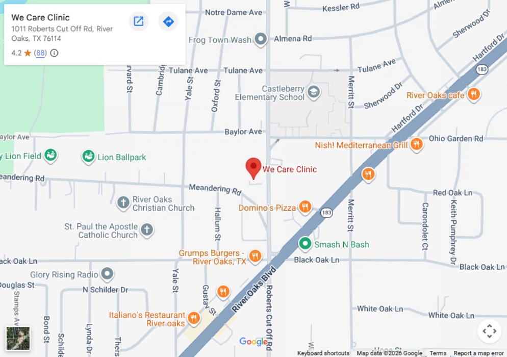 Get Directions to We Care Clinic in River Oaks, TX Get Directions to We Care Clinic in River Oaks, TX